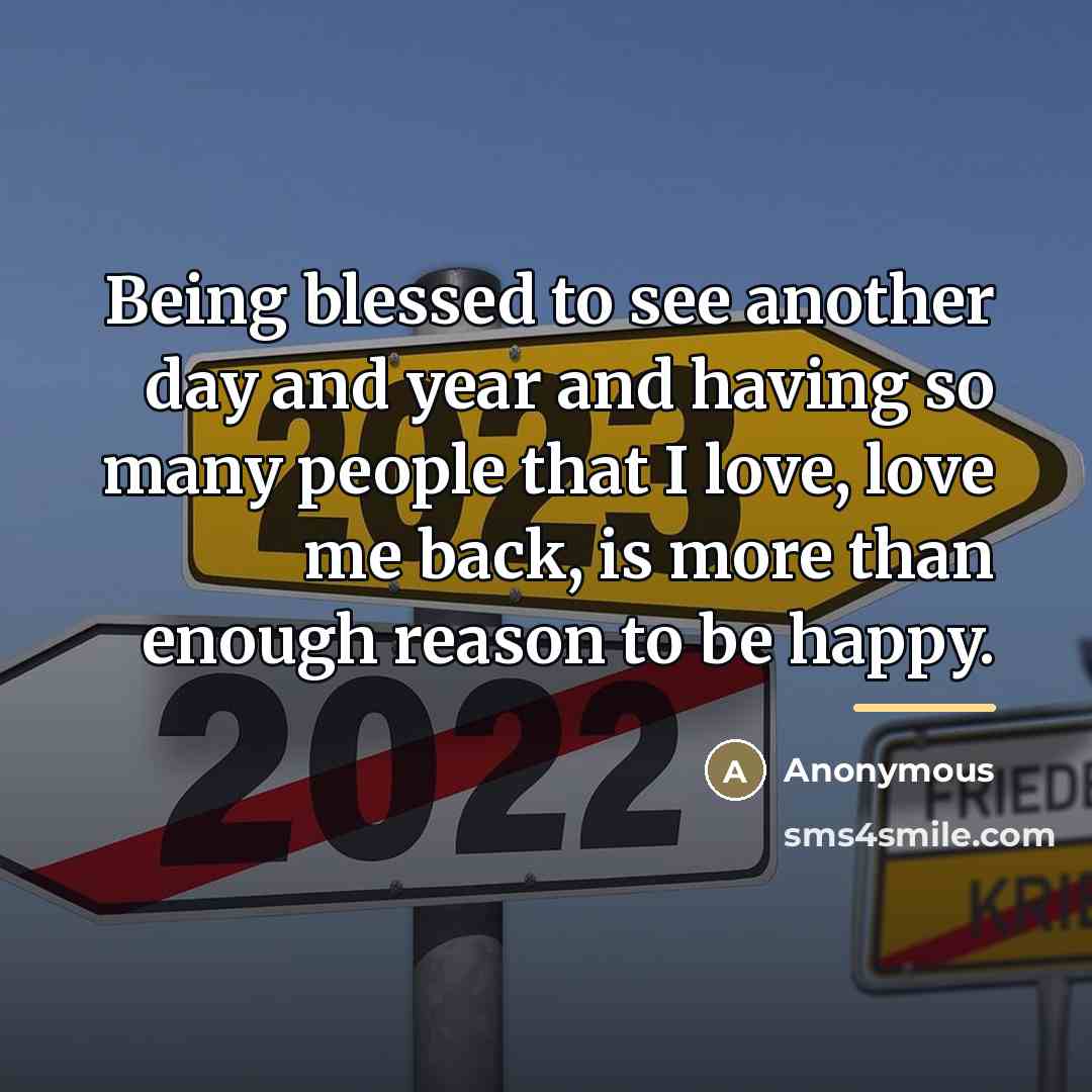 “Being blessed to see another day and year and having…” quote by Anonymous
