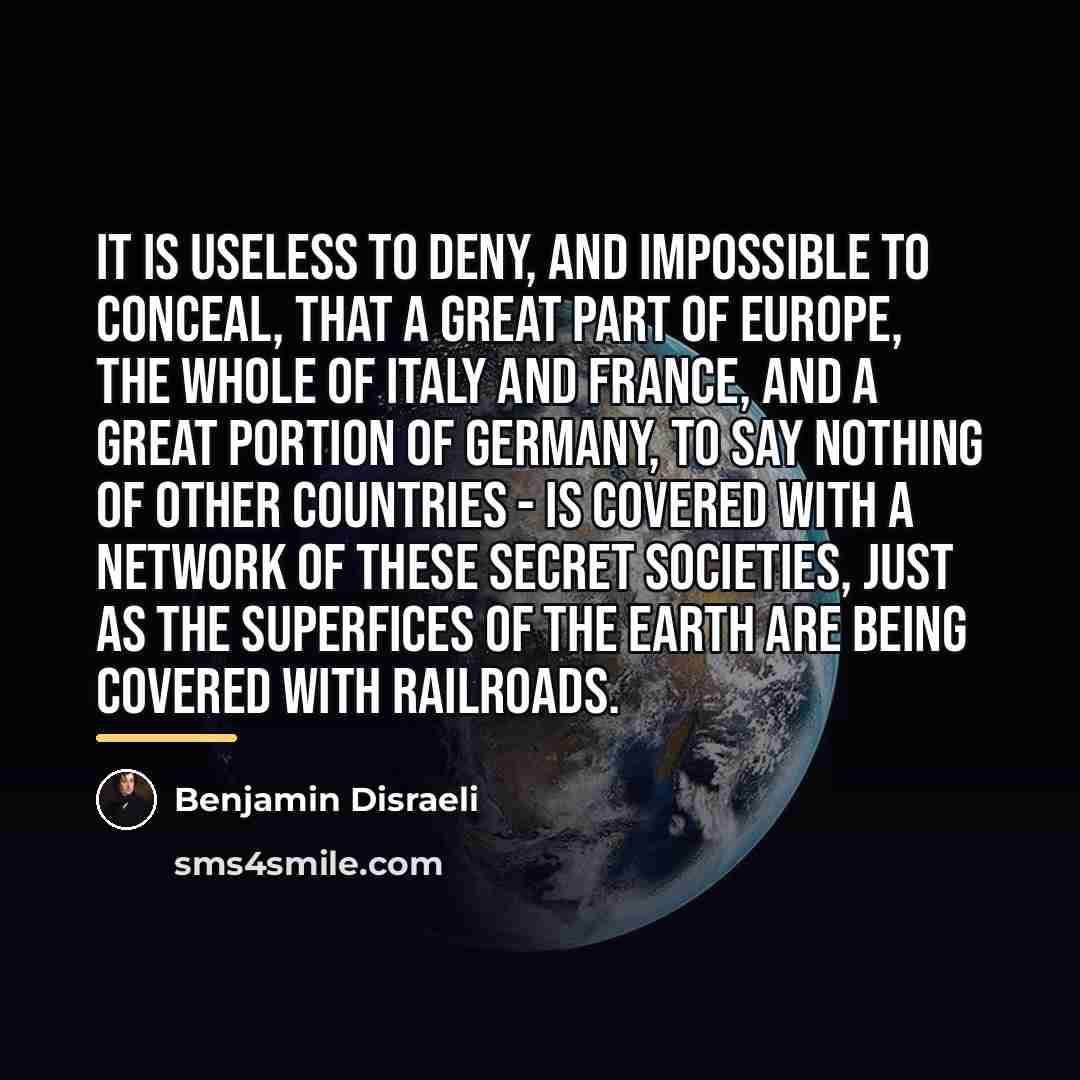 “It is useless to deny, and impossible to conceal, that…” quote by Benjamin Disraeli