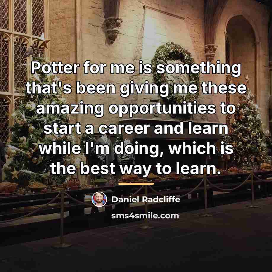 “Potter for me is something that's been giving me these…” quote by Daniel Radcliffe