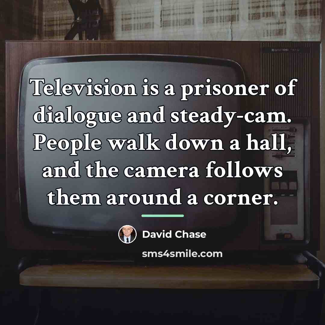 “Television is a prisoner of dialogue and steady-cam. People walk…” quote by David Chase