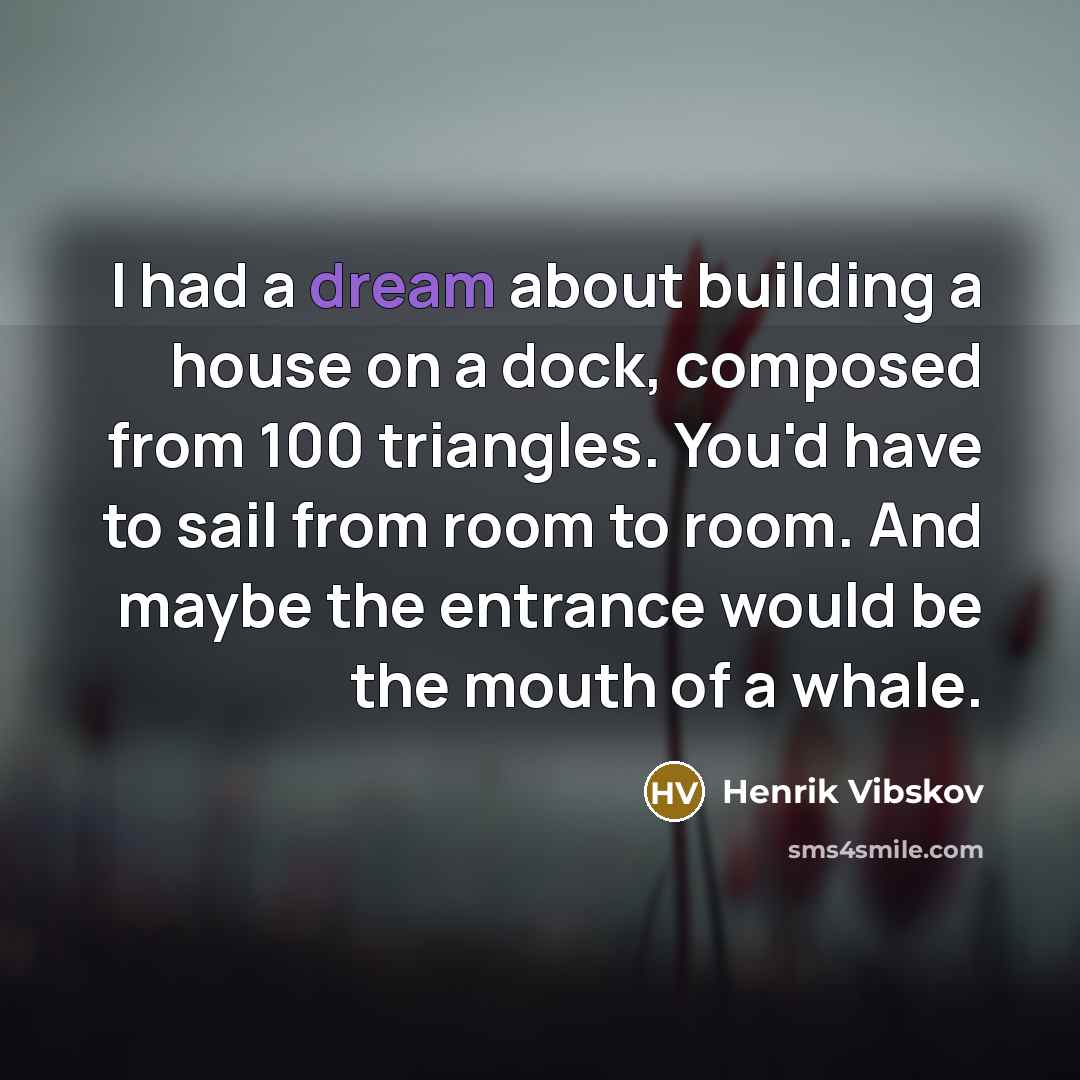 “I had a dream about building a house on a…” quote by Henrik Vibskov