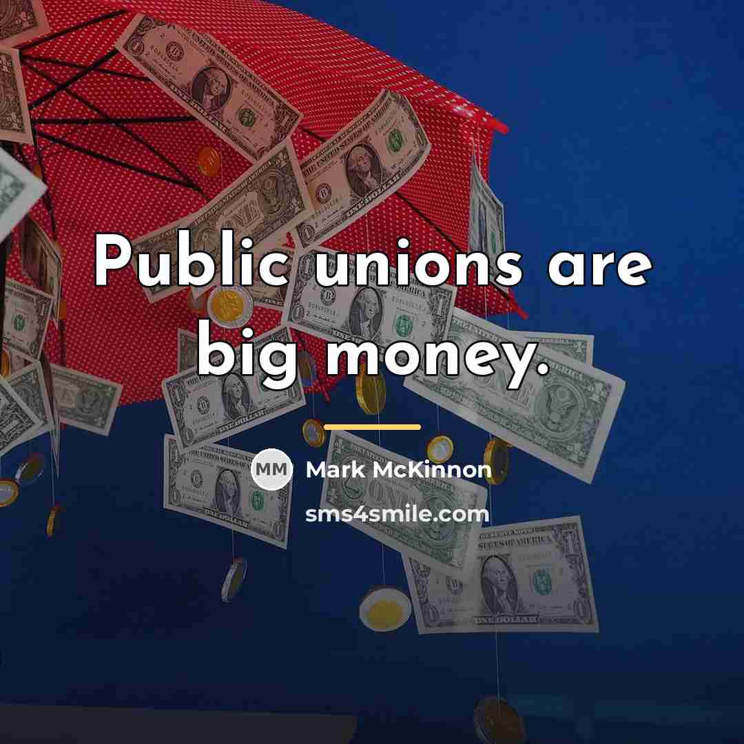 “Public unions are big money.…” quote by Mark McKinnon