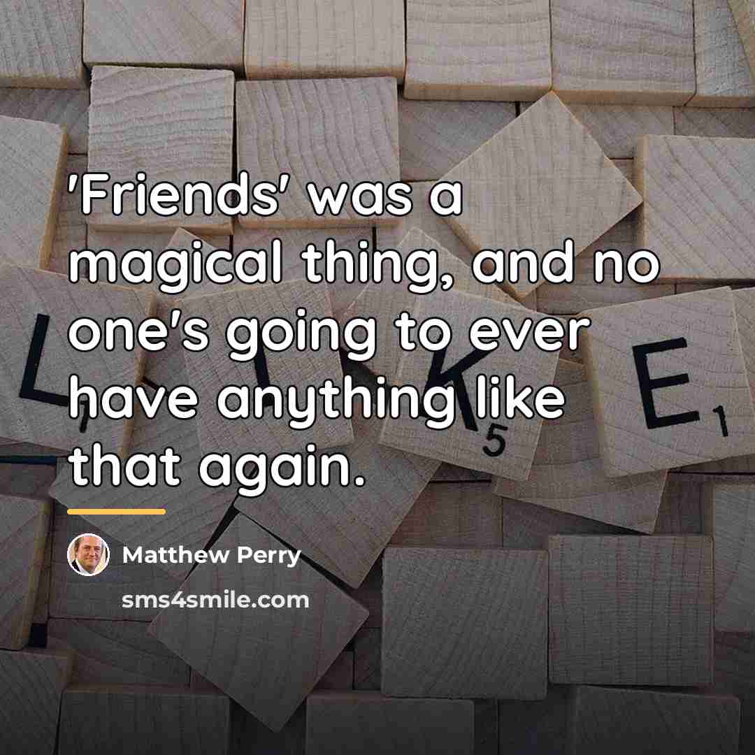 “'Friends' was a magical thing, and no one's going to…” quote by Matthew Perry