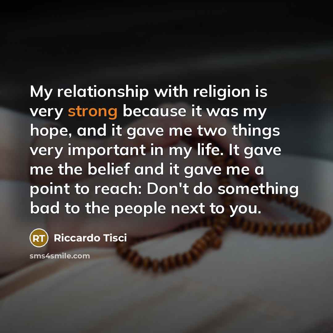 “My relationship with religion is very strong because it was…” quote by Riccardo Tisci