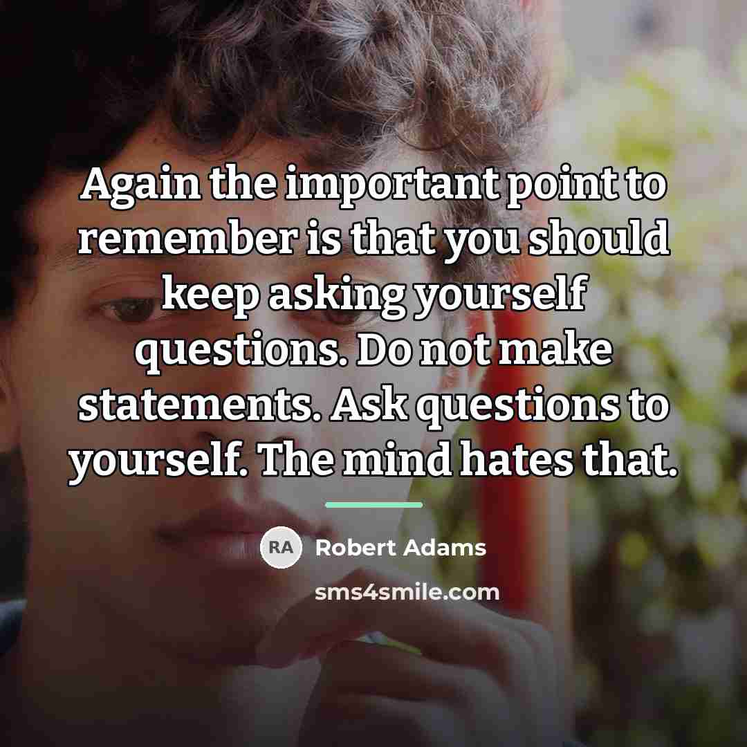 “Again the important point to remember is that you should…” quote by Robert Adams