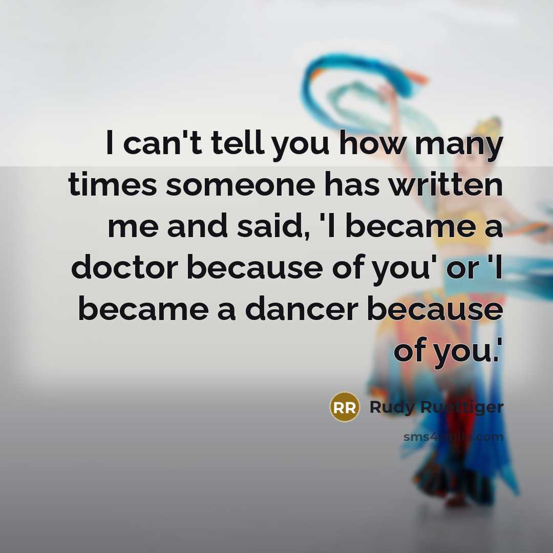 “I can't tell you how many times someone has written…” quote by Rudy Ruettiger