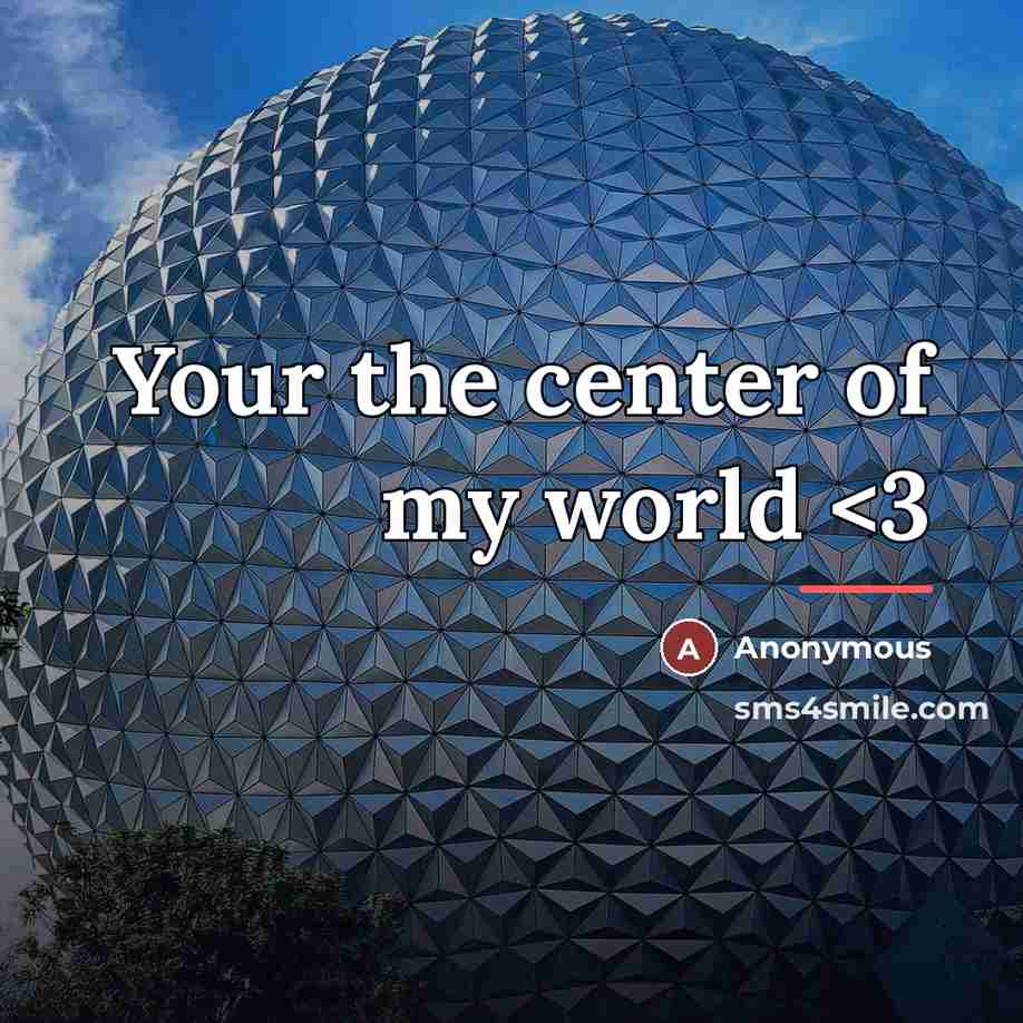 “Your the center of my world…” quote by Anonymous
