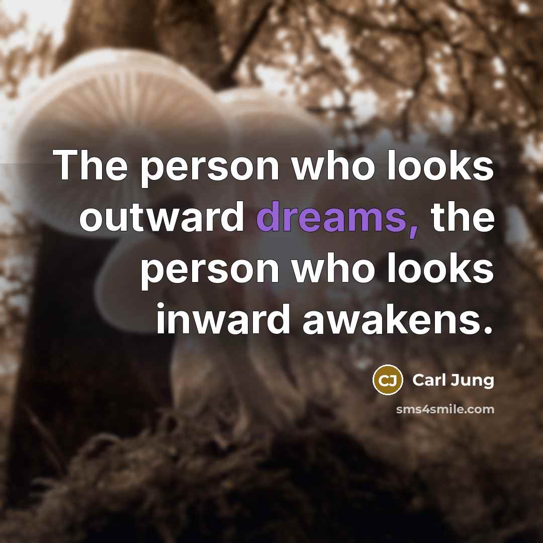 “The person who looks outward dreams, the person who looks…” quote by Carl Jung