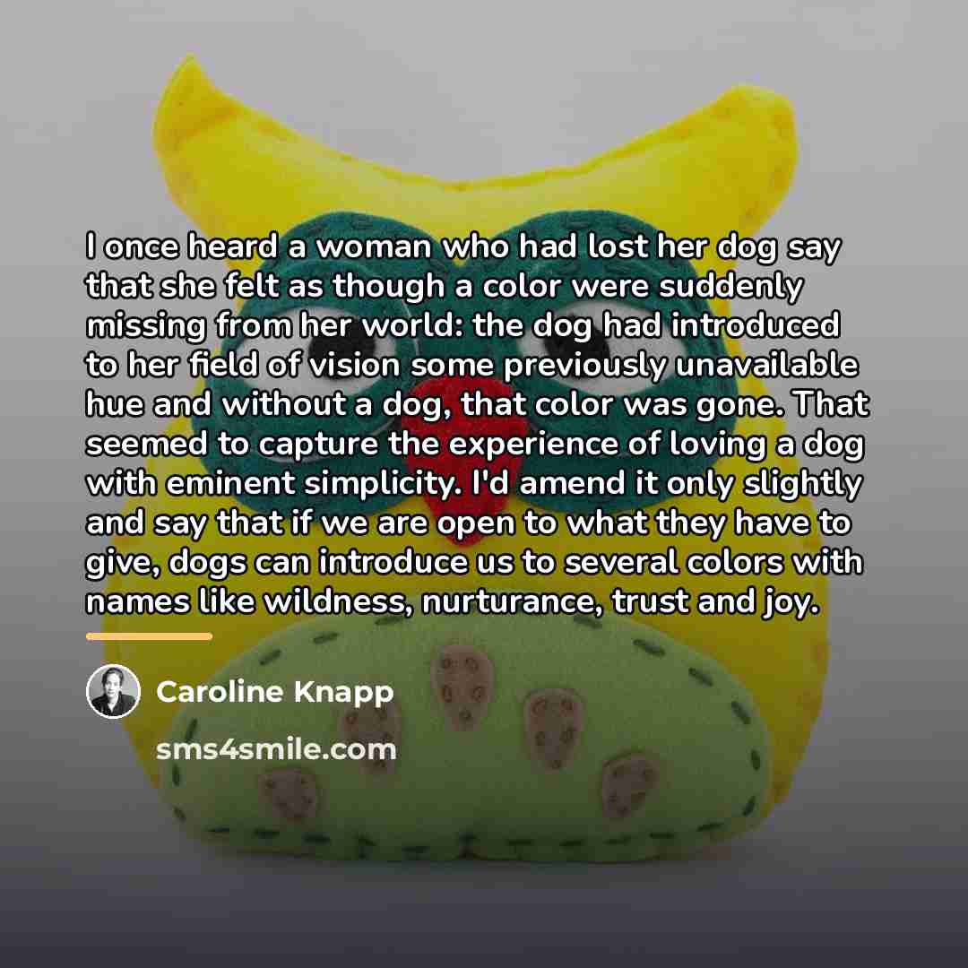 “I once heard a woman who had lost her dog…” quote by Caroline Knapp