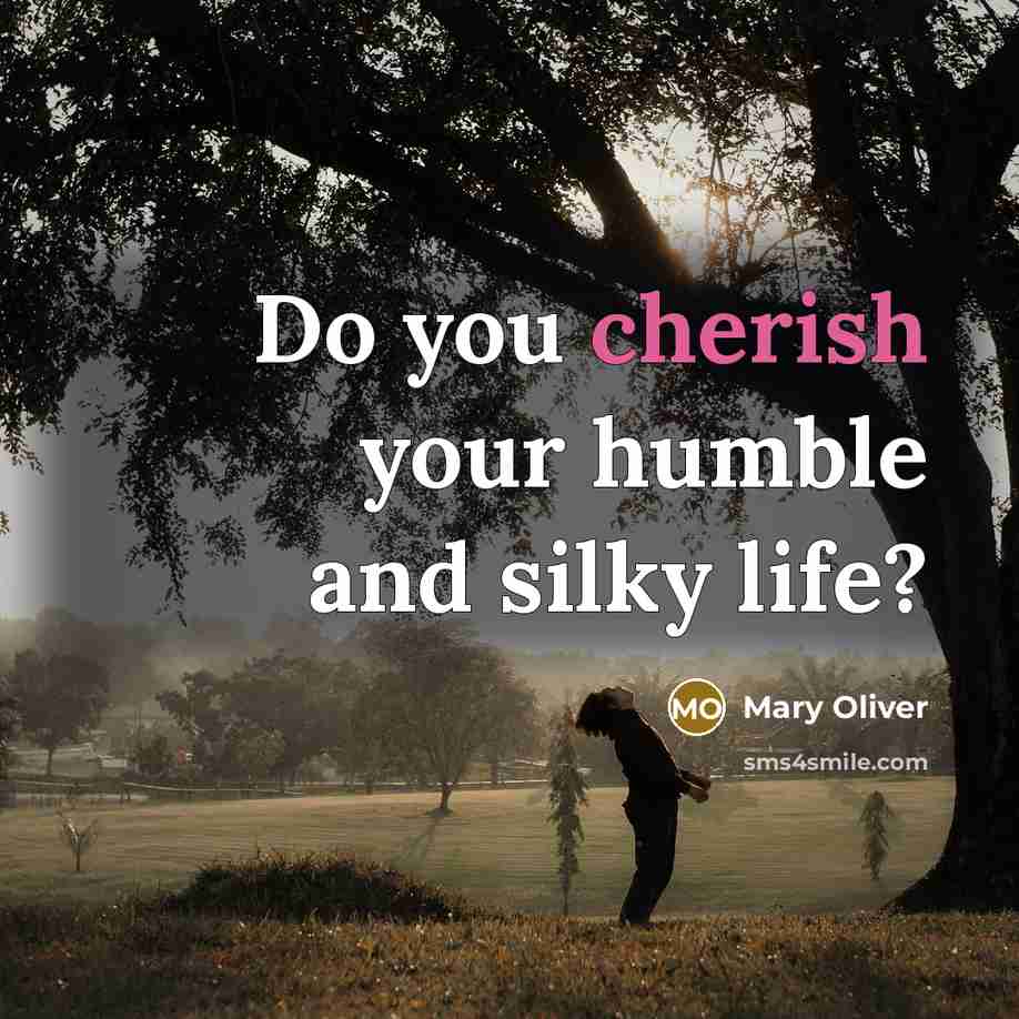 “Do you cherish your humble and silky life?…” quote by Mary Oliver