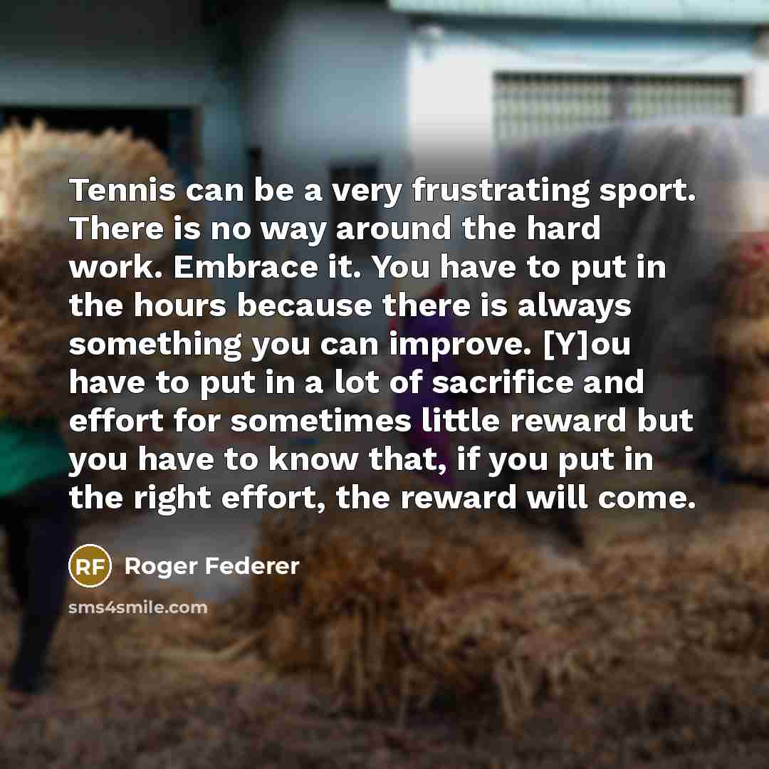 “Tennis can be a very frustrating sport. There is no…” quote by Roger Federer
