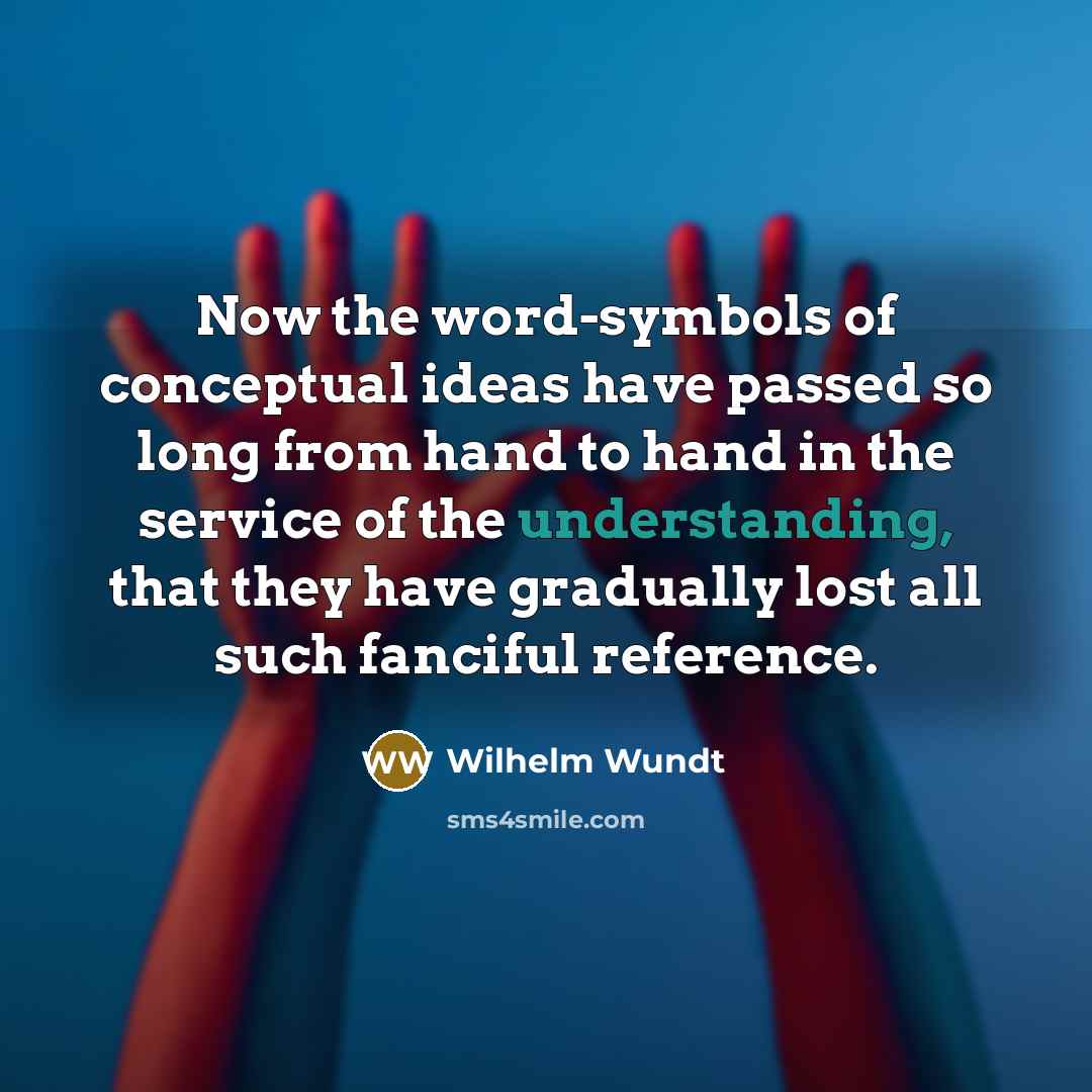 “Now the word-symbols of conceptual ideas have passed so long…” quote by Wilhelm Wundt