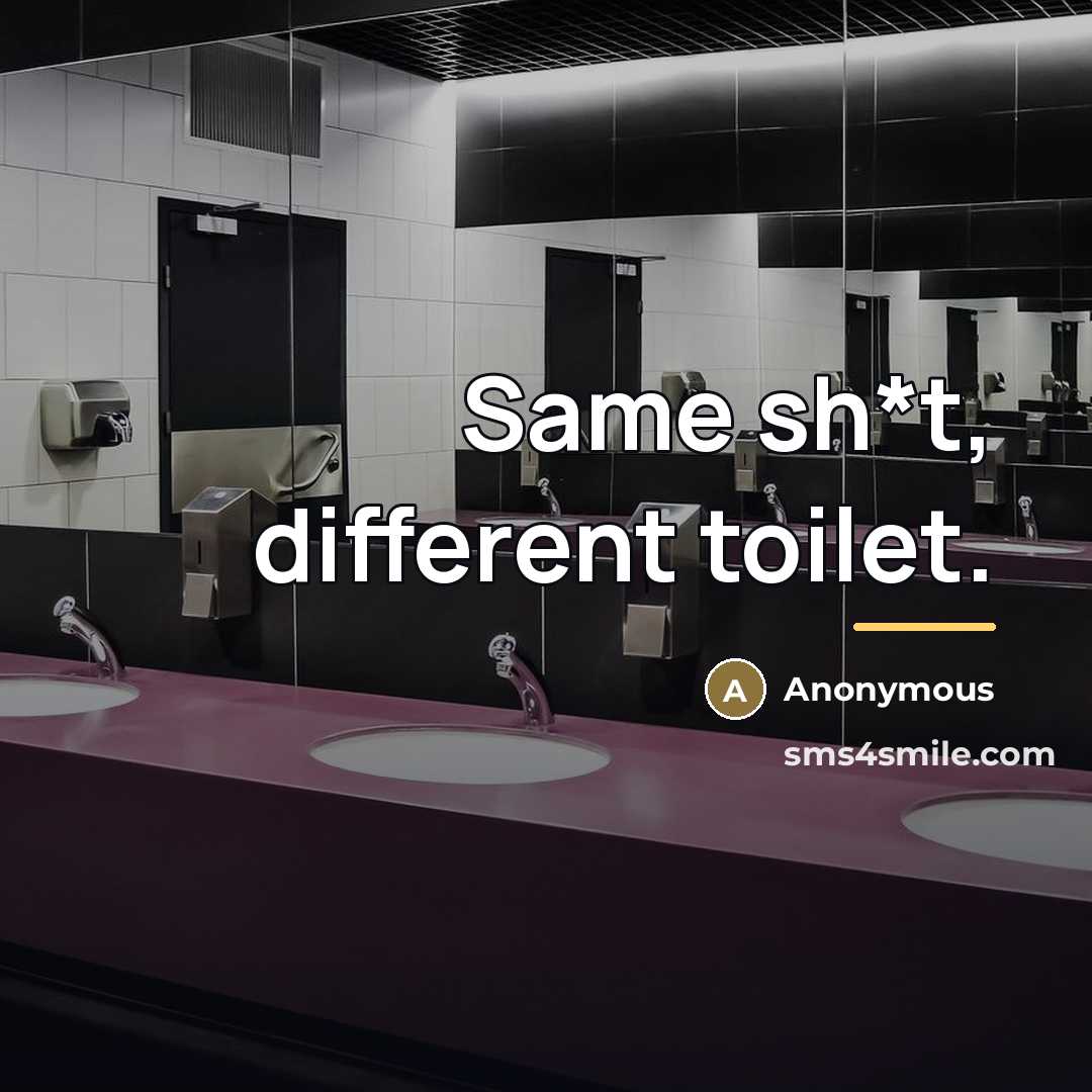 “Same sh*t, different toilet.…” quote by Anonymous