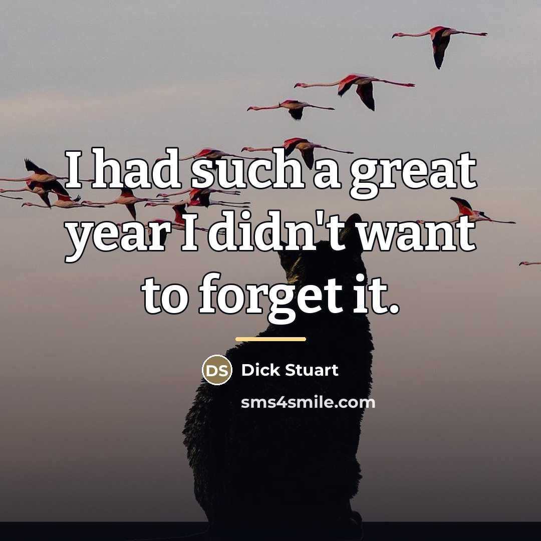 “I had such a great year I didn't want to…” quote by Dick Stuart