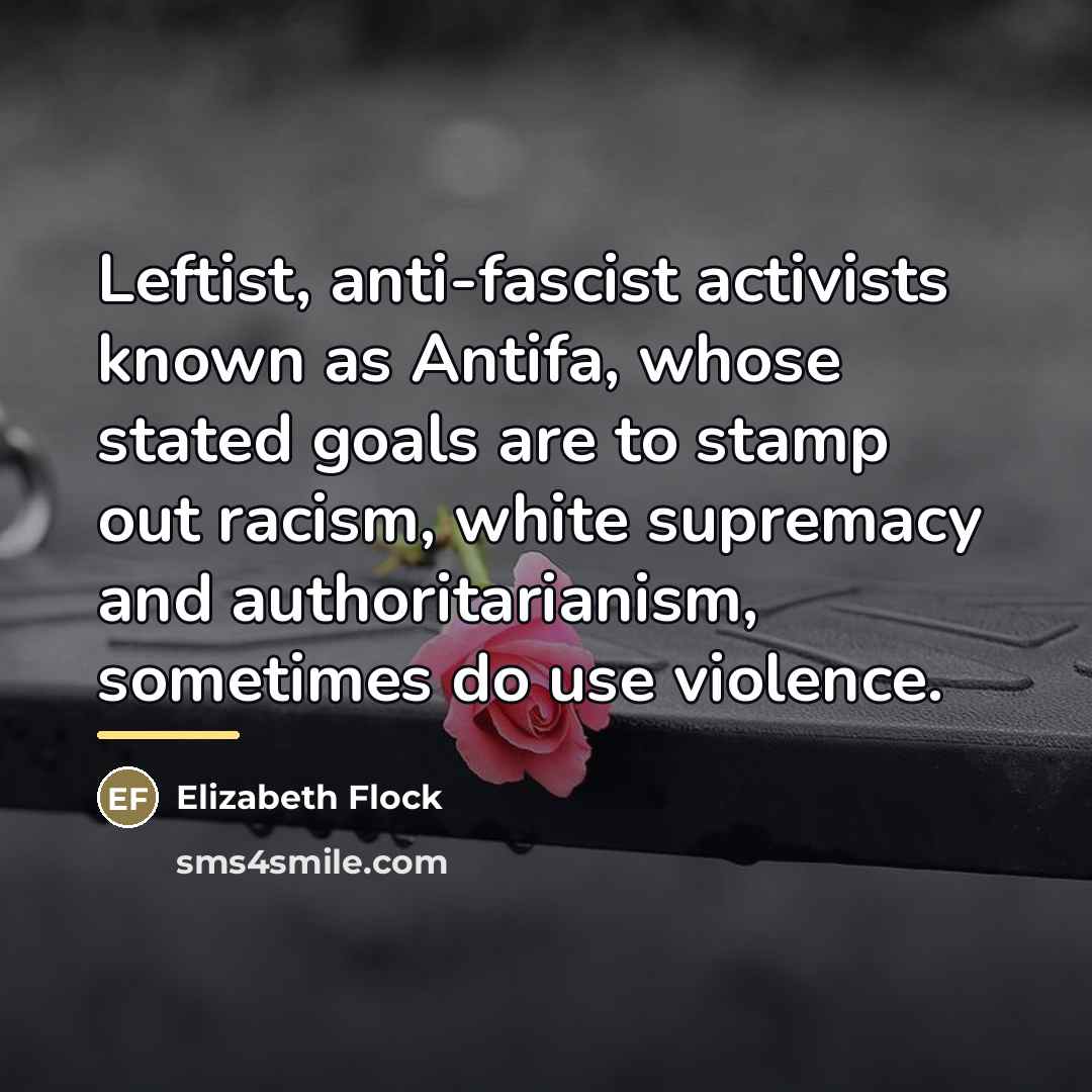 “Leftist, anti-fascist activists known as Antifa, whose stated goals are…” quote by Elizabeth Flock