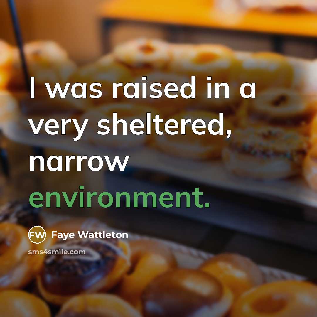 “I was raised in a very sheltered, narrow environment.…” quote by Faye Wattleton