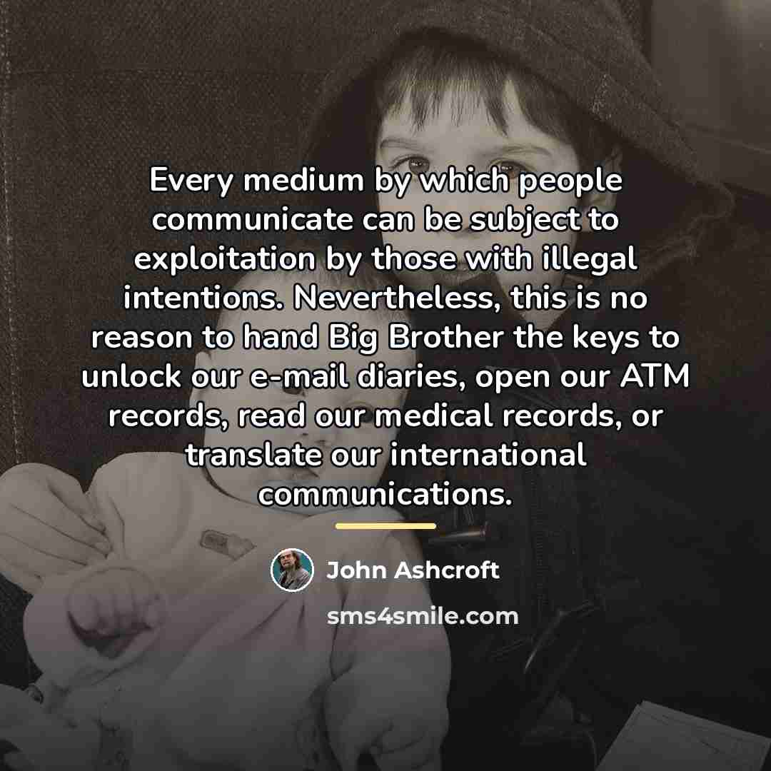 “Every medium by which people communicate can be subject to…” quote by John Ashcroft