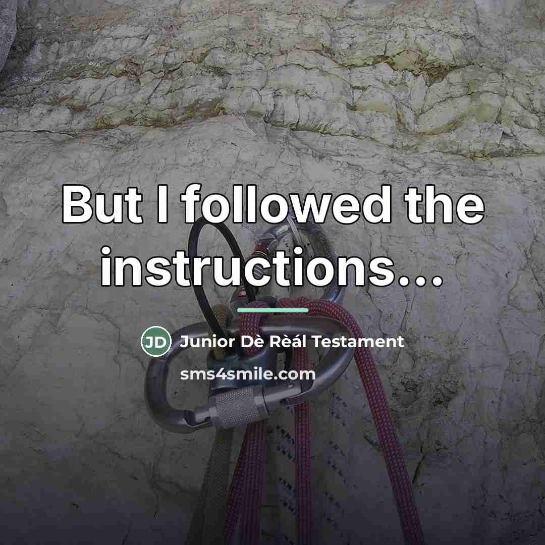 “But I followed the instructions...…” quote by Junior Dè Rèál Testament