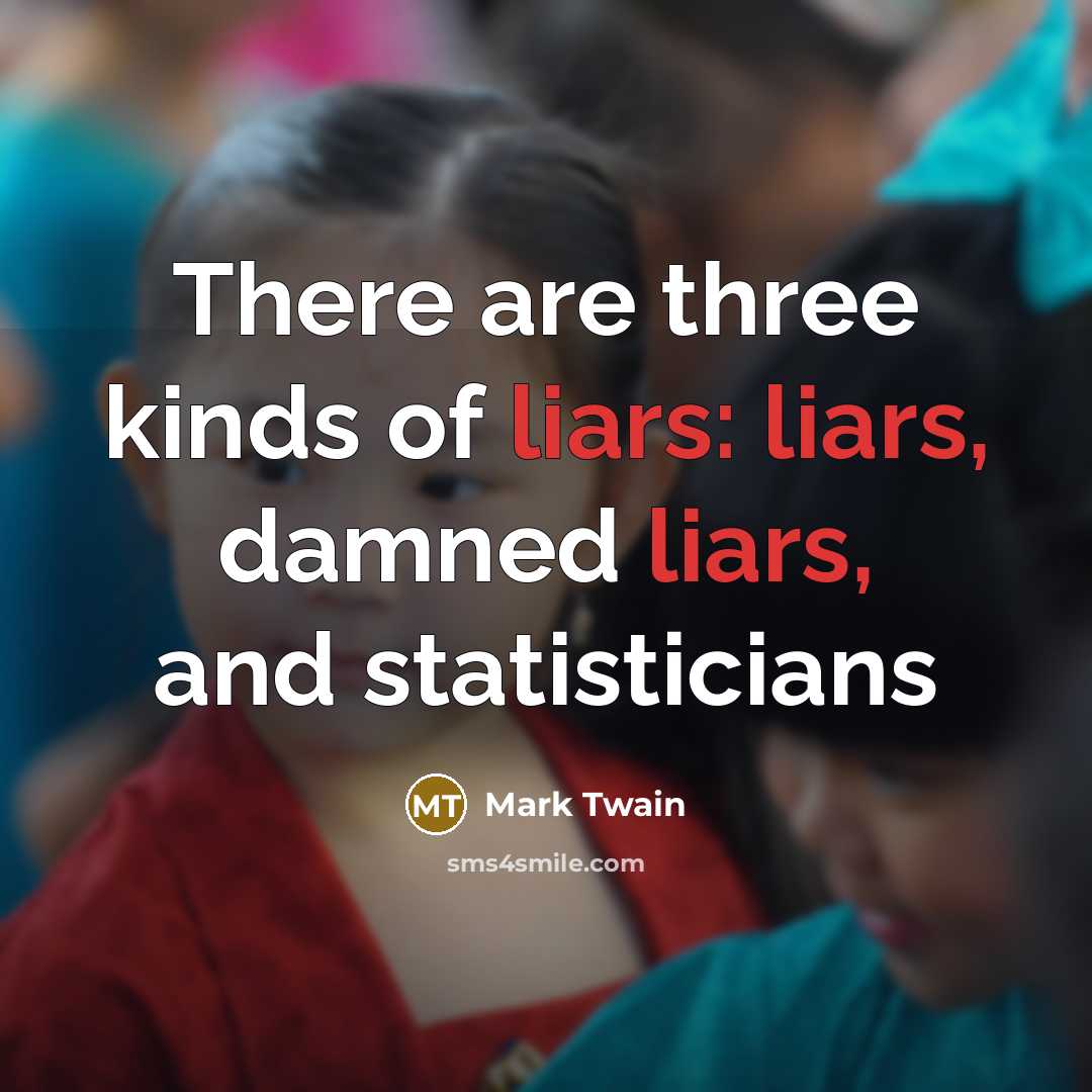 “There are three kinds of liars: liars, damned liars, and…” quote by Mark Twain