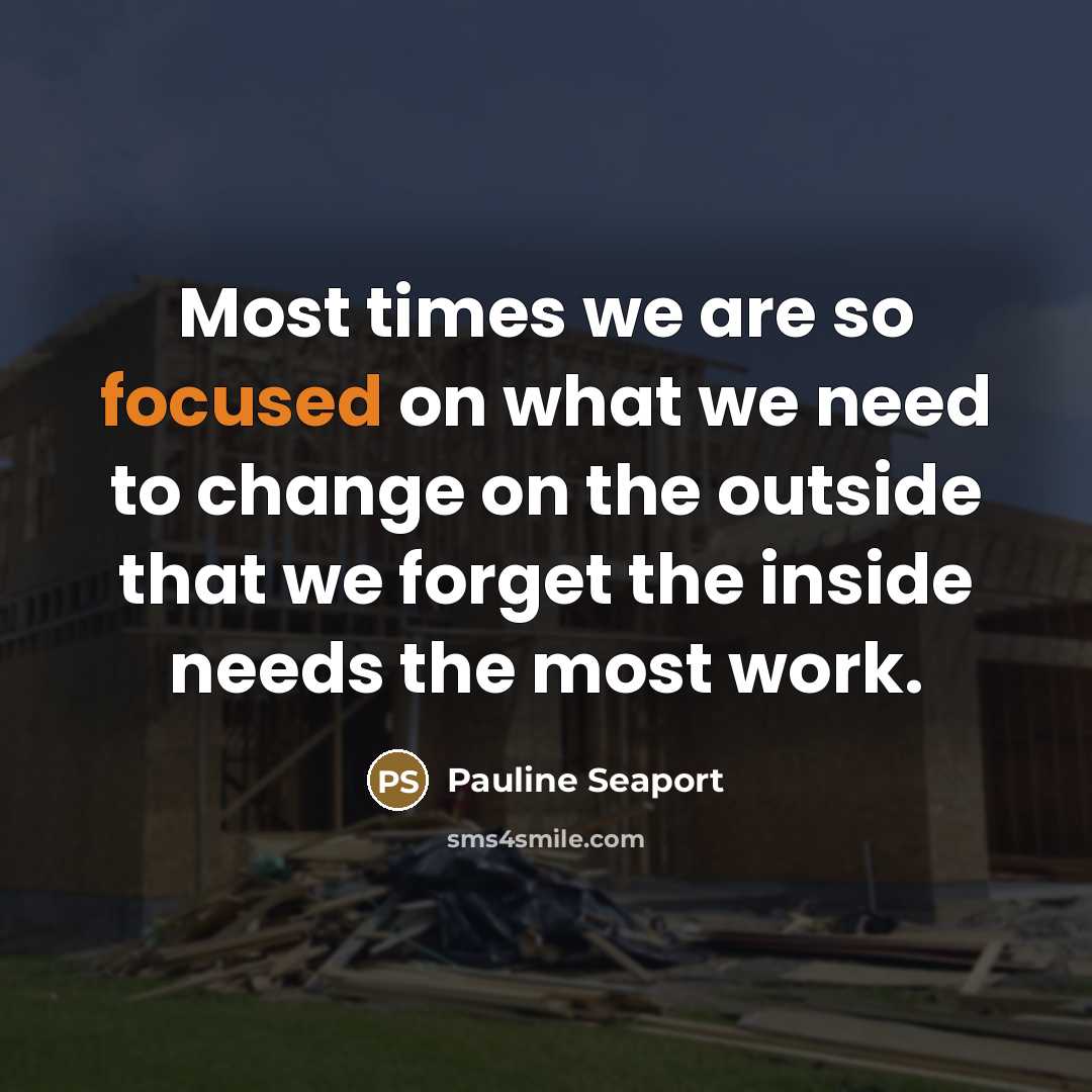 “Most times we are so focused on what we need…” quote by Pauline Seaport