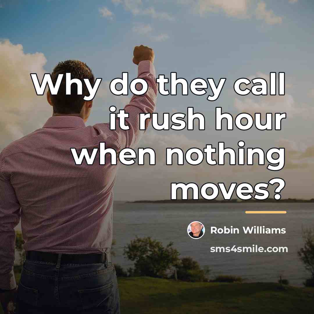 “Why do they call it rush hour when nothing moves?…” quote by Robin Williams