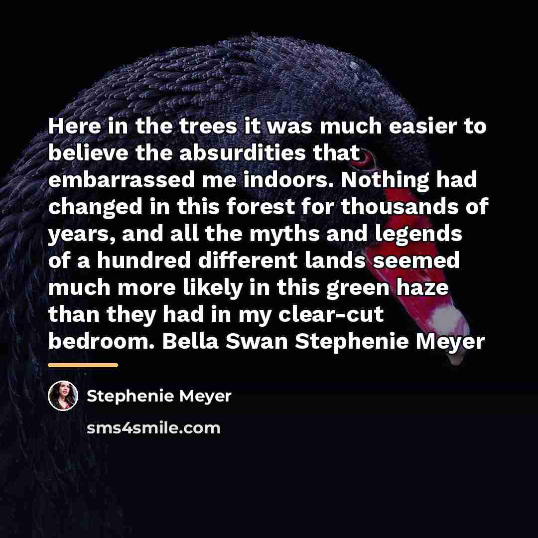 “Here in the trees it was much easier to believe…” quote by Stephenie Meyer