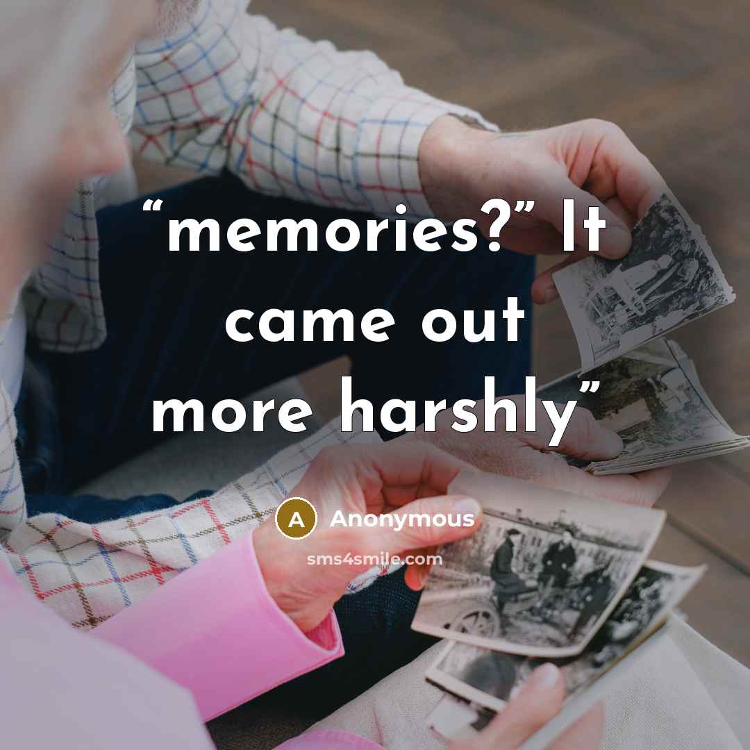 “memories?” It came out more harshly” quote by Anonymous