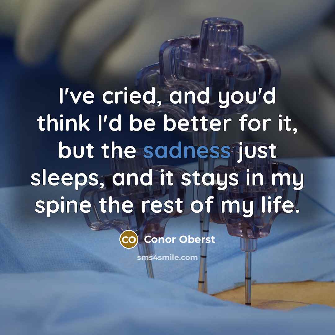 “I've cried, and you'd think I'd be better for it,…” quote by Conor Oberst