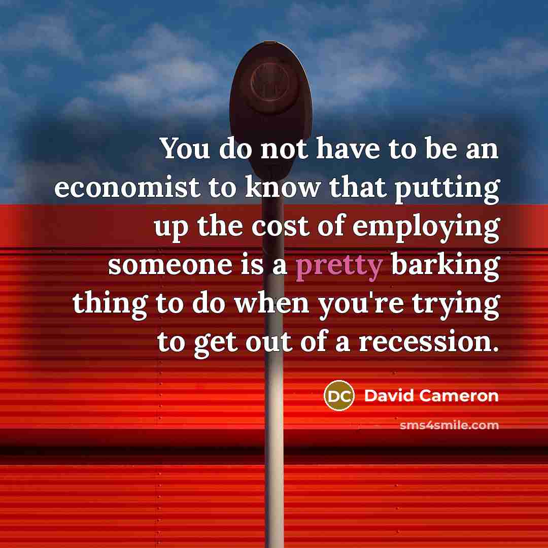 “You do not have to be an economist to know…” quote by David Cameron