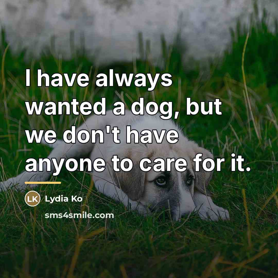 “I have always wanted a dog, but we don't have…” quote by Lydia Ko