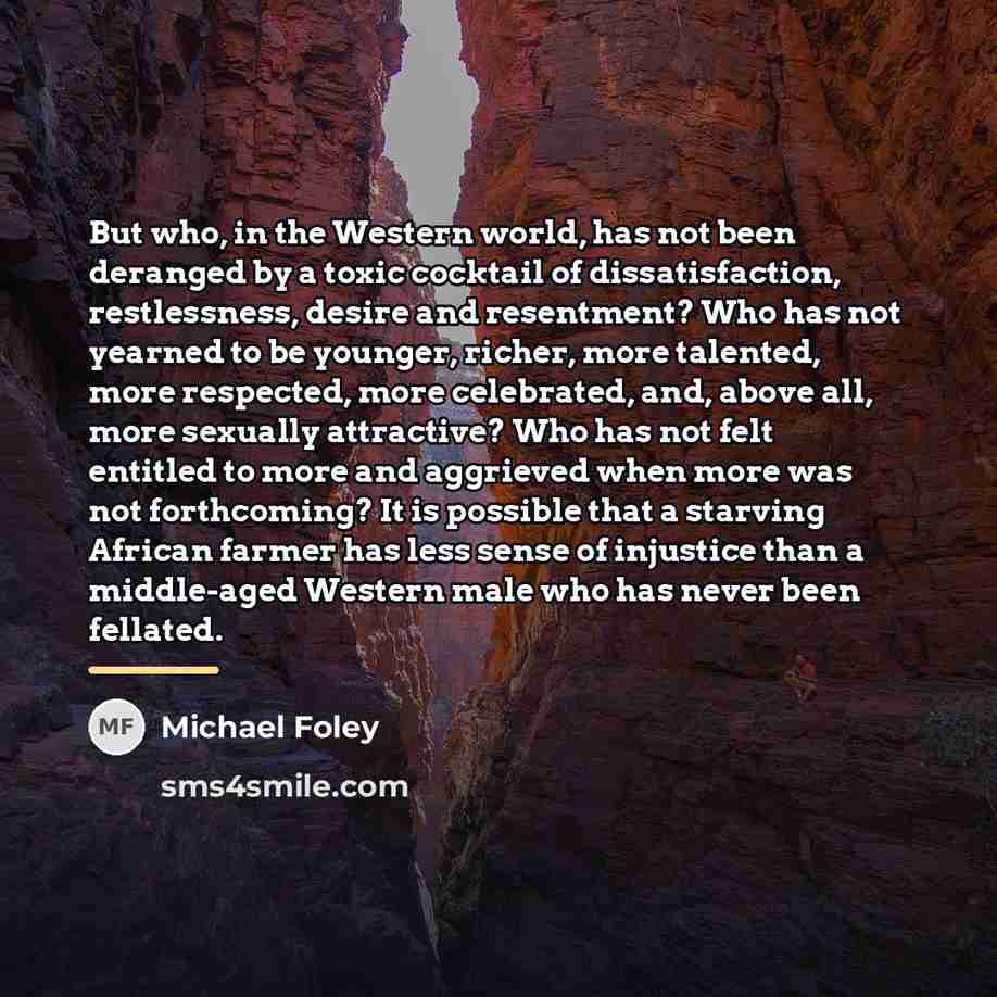 “But who, in the Western world, has not been deranged…” quote by Michael Foley