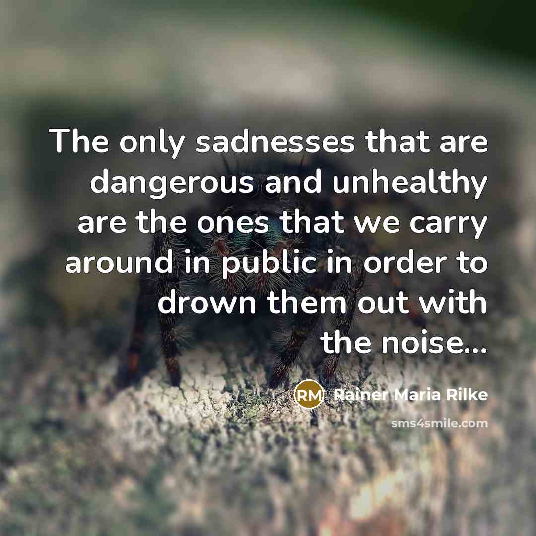 “The only sadnesses that are dangerous and unhealthy are the…” quote by Rainer Maria Rilke