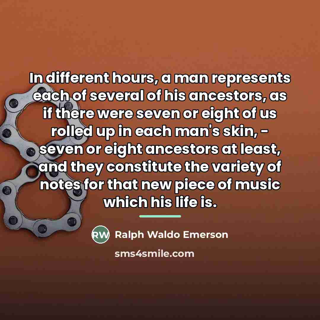 “In different hours, a man represents each of several of…” quote by Ralph Waldo Emerson