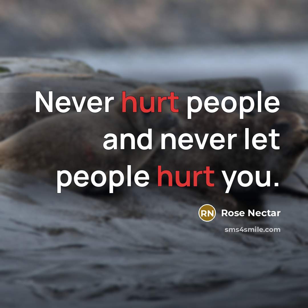 “Never hurt people and never let people hurt you.” quote by Rose Nectar