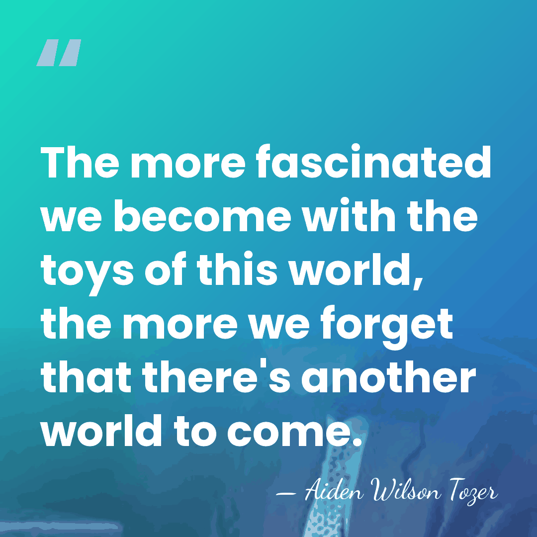 The more fascinated we become with the toys of this world, the&hellip; - Aiden Wilson Tozer