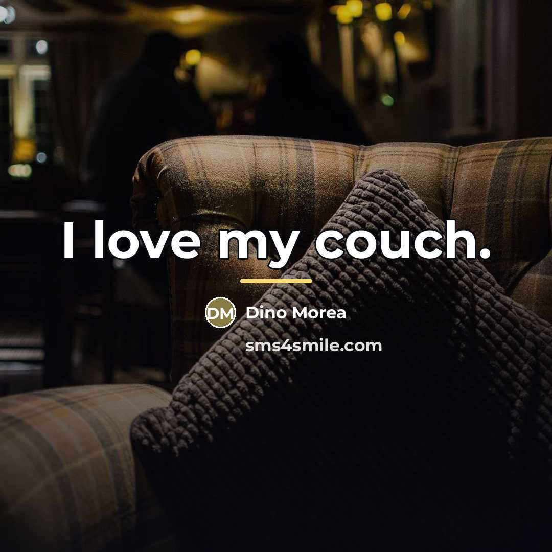 “I love my couch.…” quote by Dino Morea