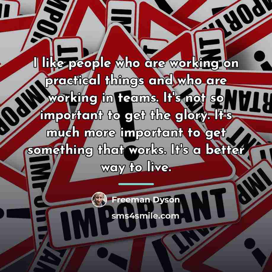 “I like people who are working on practical things and…” quote by Freeman Dyson