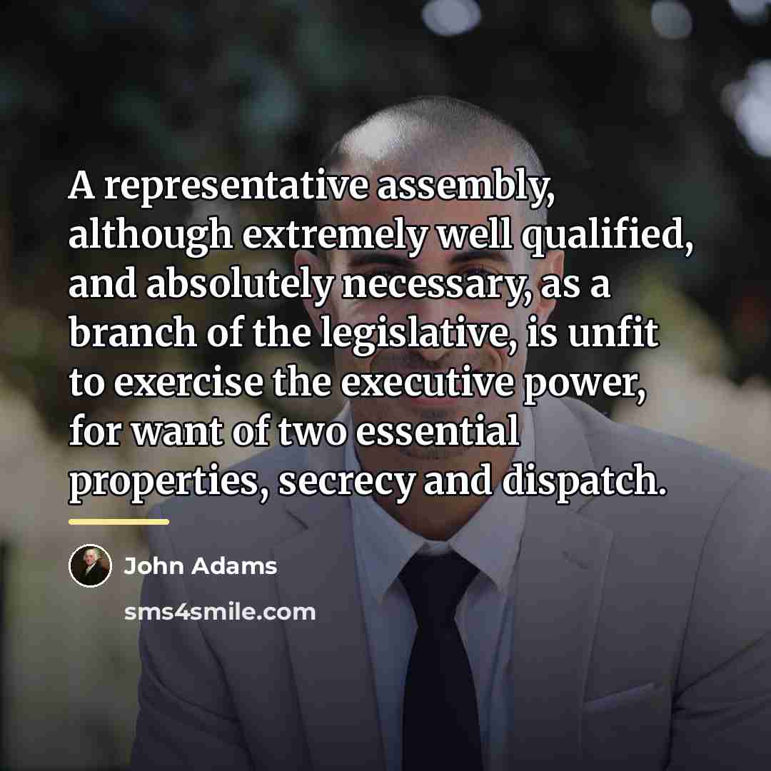 “A representative assembly, although extremely well qualified, and absolutely necessary,…” quote by John Adams
