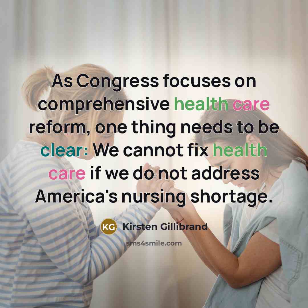 “As Congress focuses on comprehensive health care reform, one thing…” quote by Kirsten Gillibrand