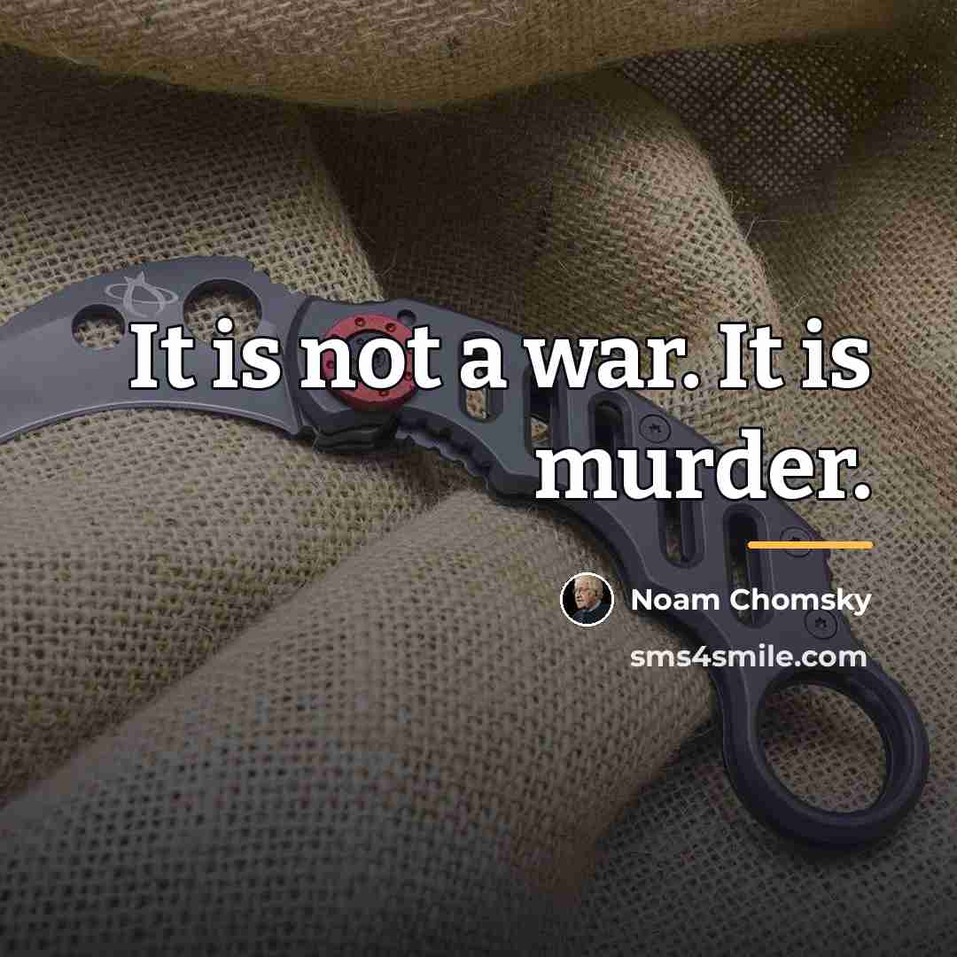 “It is not a war. It is murder.…” quote by Noam Chomsky