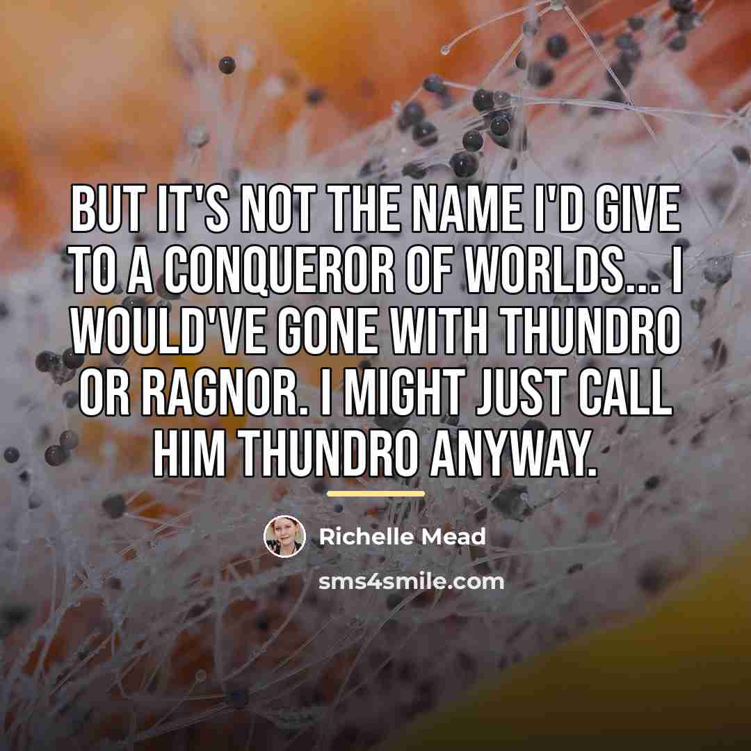 “But it's not the name I'd give to a conqueror…” quote by Richelle Mead