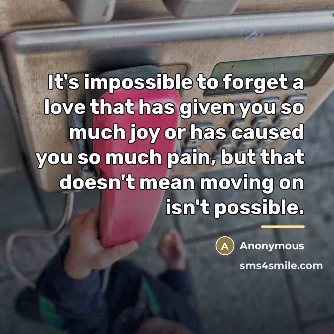 “It's impossible to forget a love that has given you…” quote by Anonymous