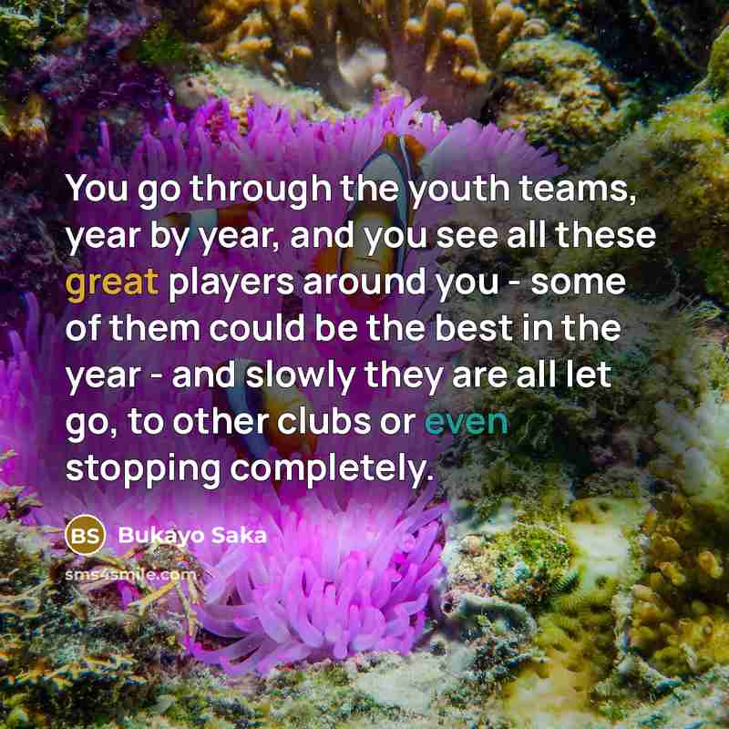 “You go through the youth teams, year by year, and…” quote by Bukayo Saka