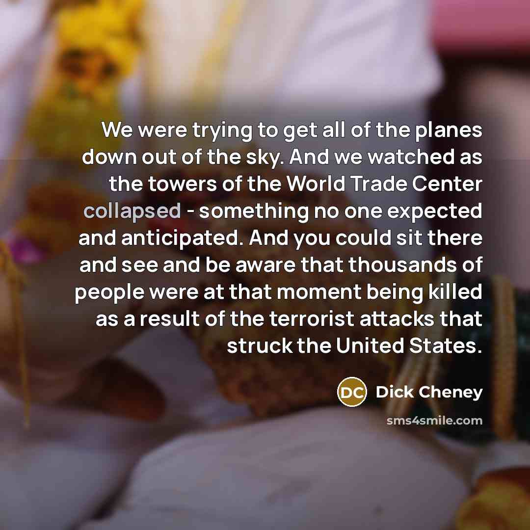 “We were trying to get all of the planes down…” quote by Dick Cheney
