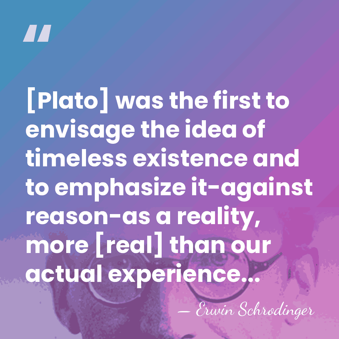 [Plato] was the first to envisage the idea of timeless existence and&hellip; - Erwin Schrodinger