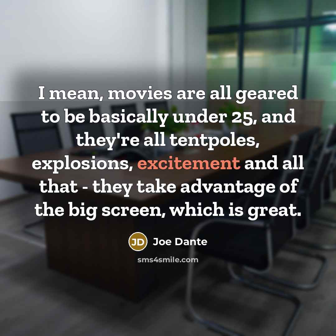 “I mean, movies are all geared to be basically under…” quote by Joe Dante