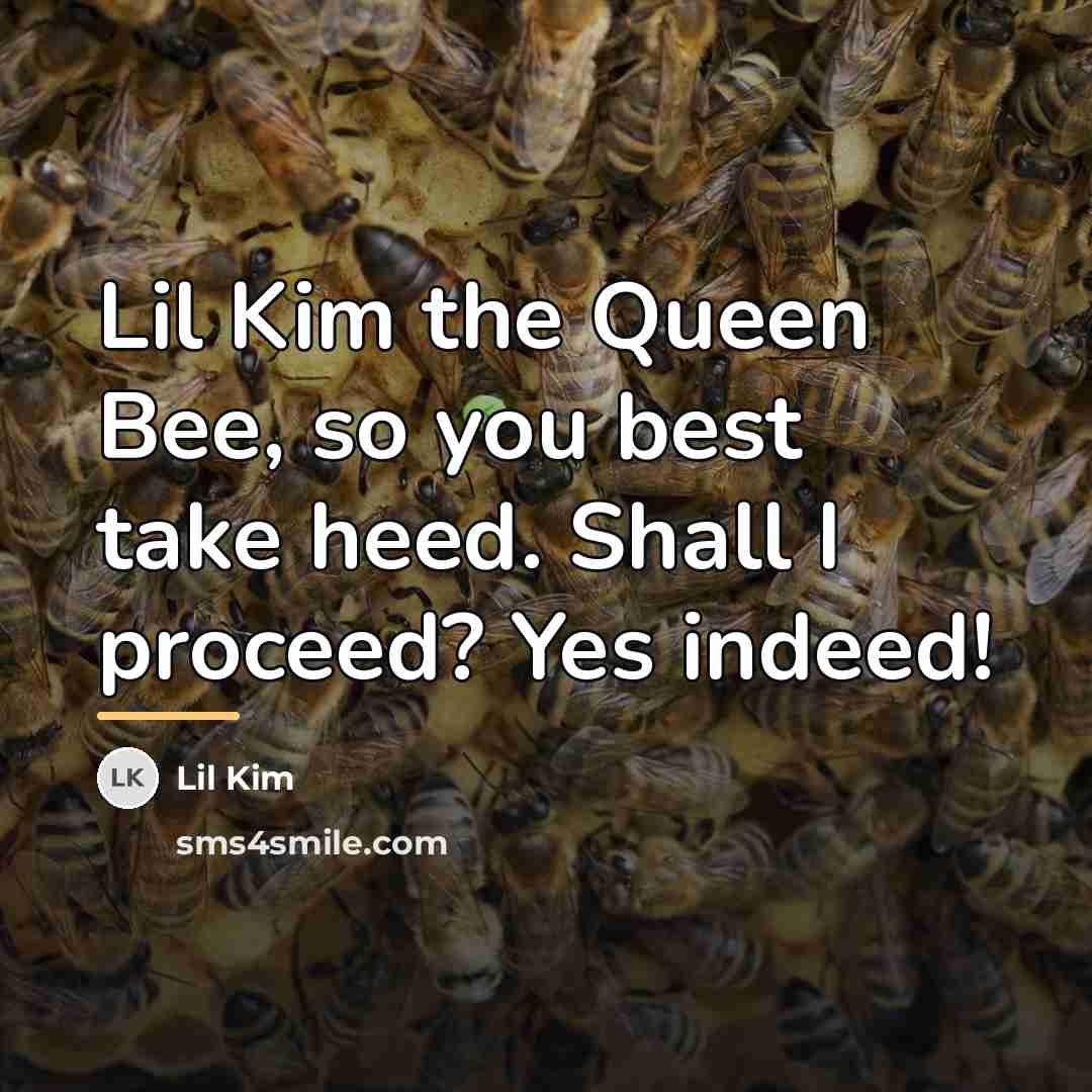 “Lil Kim the Queen Bee, so you best take heed.…” quote by Lil Kim
