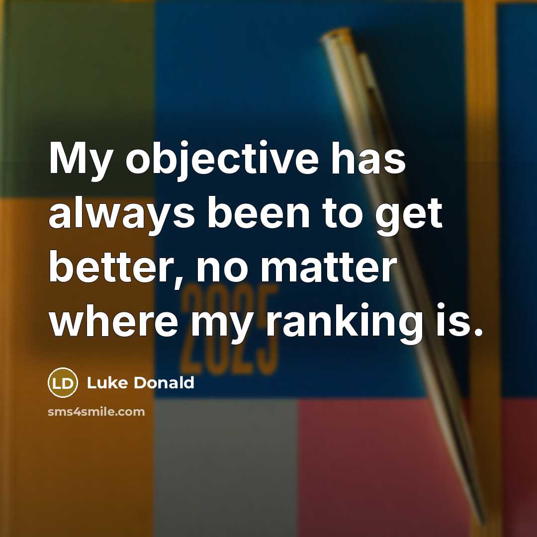 “My objective has always been to get better, no matter…” quote by Luke Donald