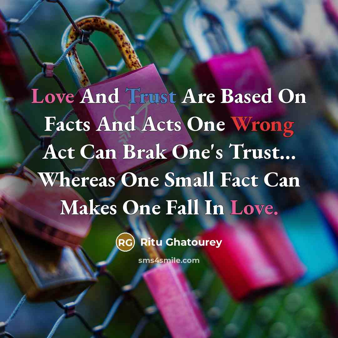 “Love And Trust Are Based On Facts And Acts One…” quote by Ritu Ghatourey
