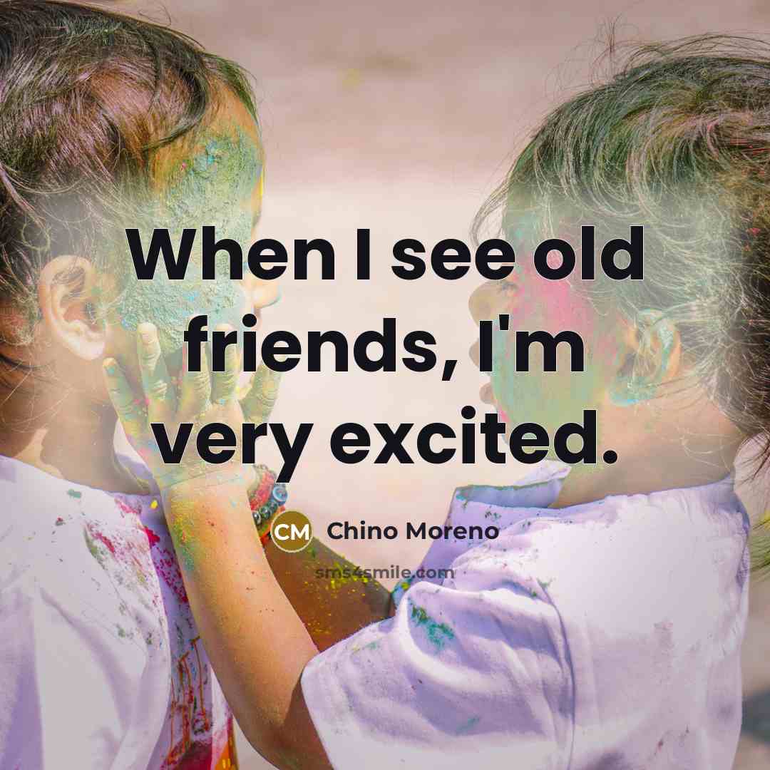 “When I see old friends, I'm very excited.…” quote by Chino Moreno